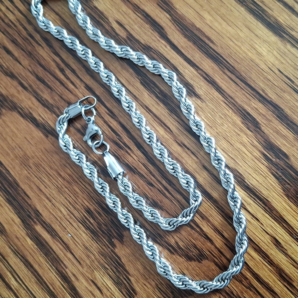 Necklace Stainless Steel Rope Chain 18" - Picture 5 of 5